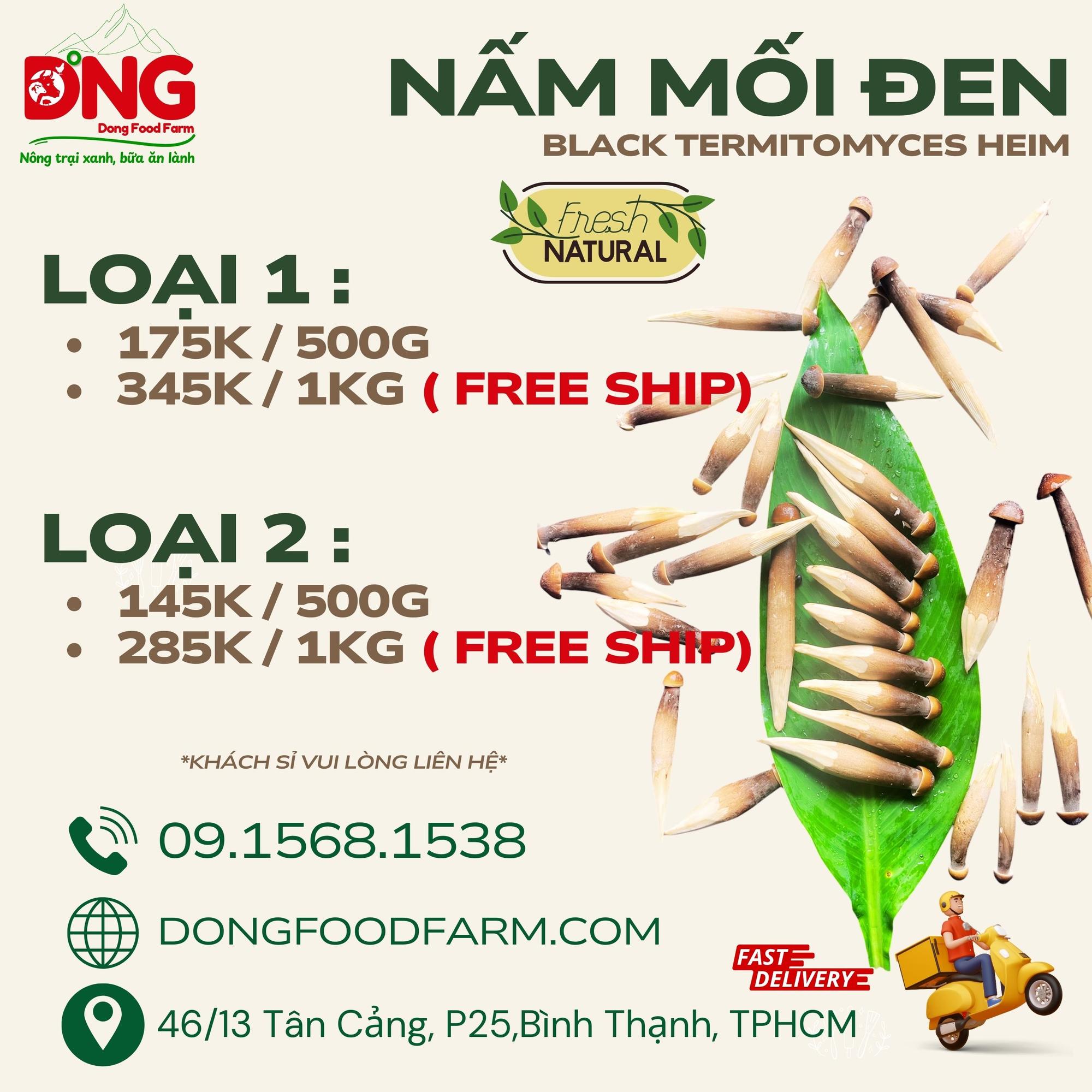 Nấm mối đen - Black Termitomyces Heim-duoc-ban-tai-Đông Food Farm