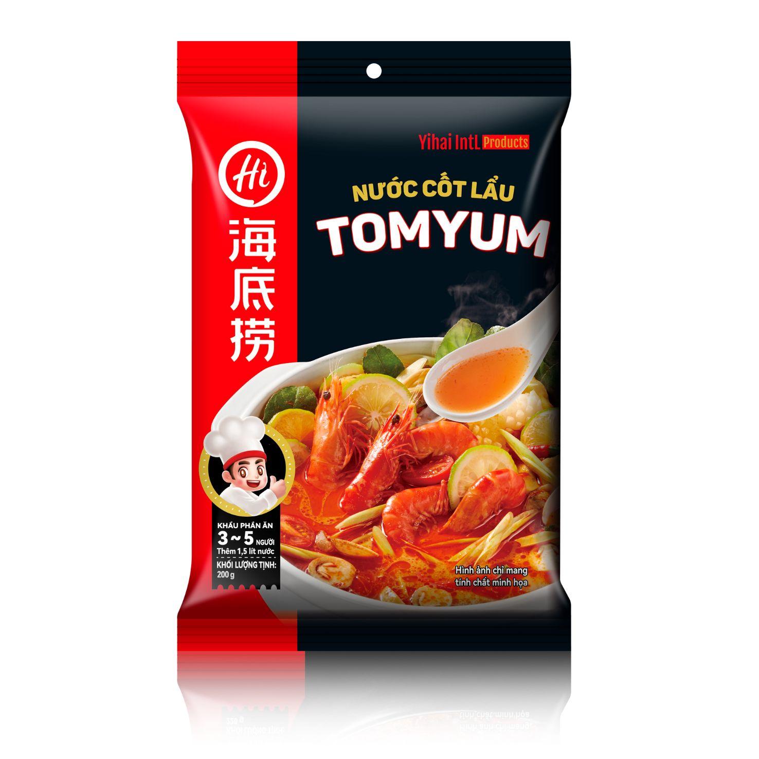 Chính hãng Haidilao - Nước cốt lẩu vị Tomyum 200g (Bản xuất xứ Thái Lan) - Tomyum flavour hot pot soup base-duoc-ban-tai-Đông Food Farm