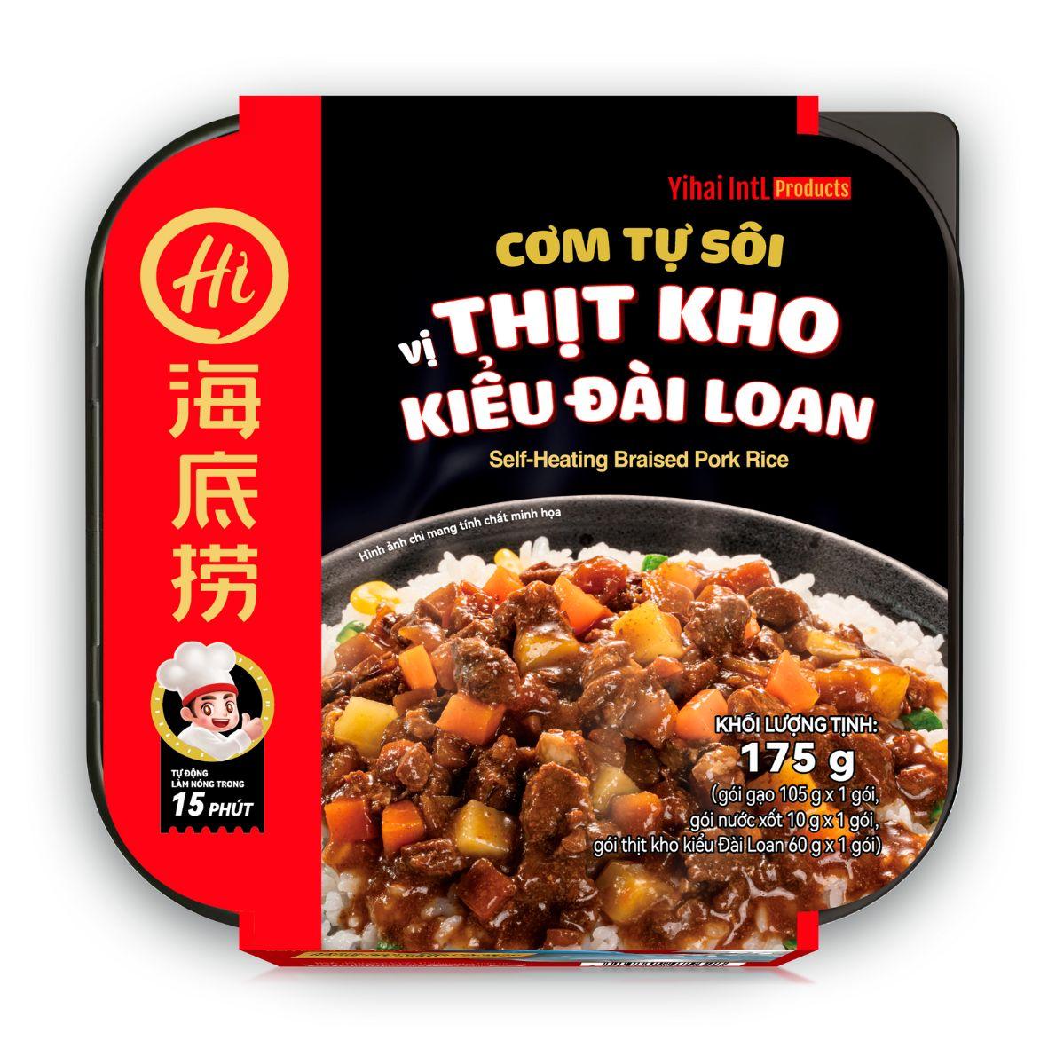 Chính hãng Haidilao - Cơm tự sôi vị thịt kho kiểu Đài Loan 175g - Taiwan braised meat flavour - self heating instant rice meal-duoc-ban-tai-Đông Food Farm
