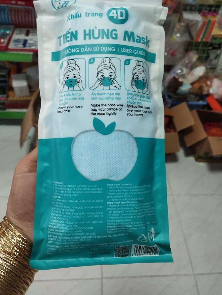 Khẩu trang KF94 Tiến Hùng-xanh-duoc-ban-tai-VĂN PHÒNG PHẨM QUỐC ANH