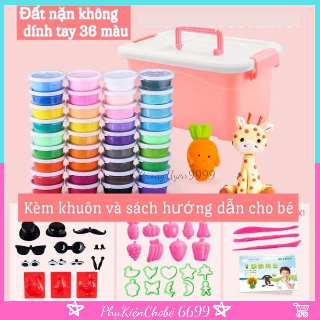 Đất Nặn Bột Mỳ 36 Màu An Toàn, Kèm Khuôn, Hộp Đựng-duoc-ban-tai-Đồ Chơi