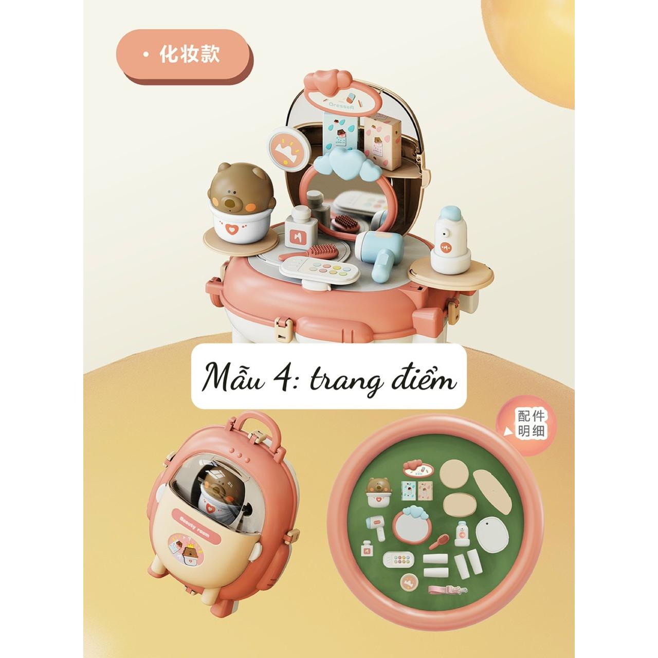 Balo picnic đồ chơi nấu ăn, trang điểm, nhà khoa học, bác sĩ, đất nặn cho bé-duoc-ban-tai-Đồ Chơi