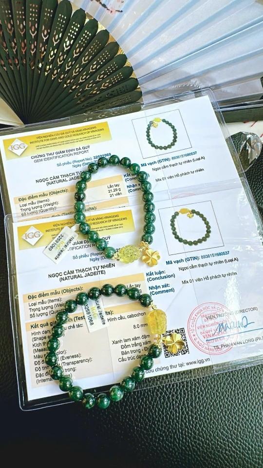 Lam ngọc Guatemala Type A kèm giấy kiểm định mix charm hổ phách cực đẹp-duoc-ban-tai-0352842688