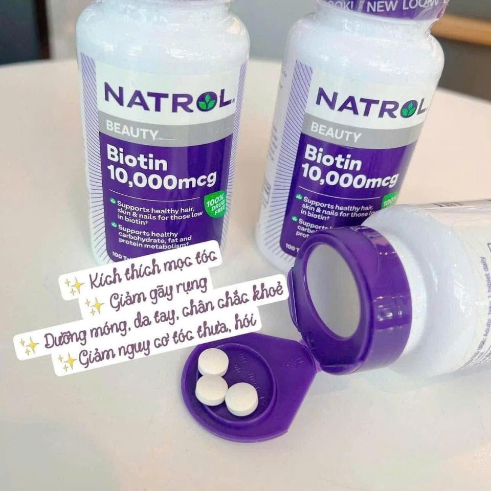 Viên uống mọc tóc Natrol Biotin 10,000 mcg-duoc-ban-tai-0352842688