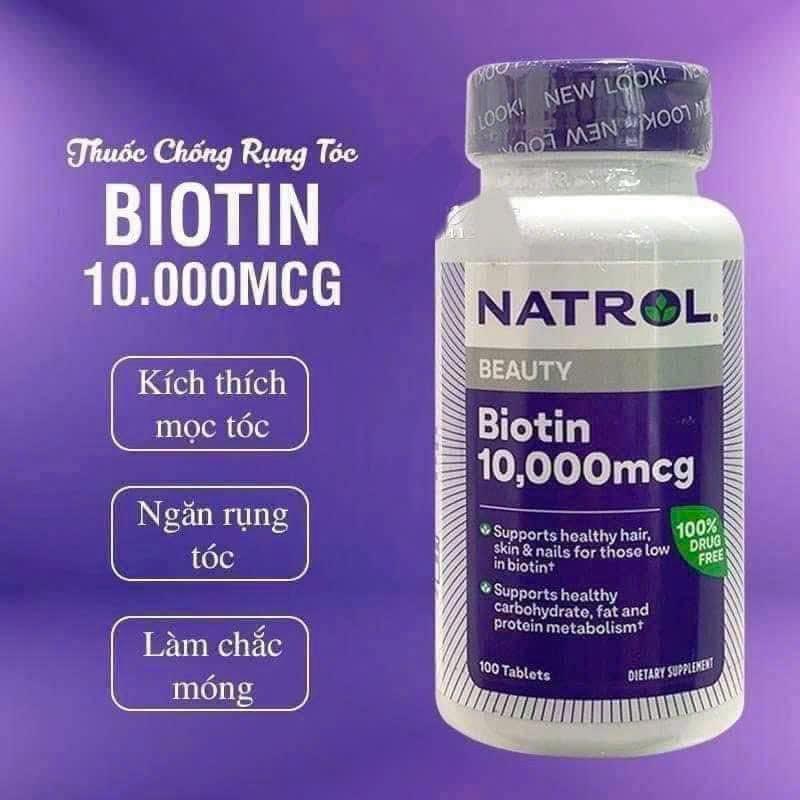 Viên uống mọc tóc Natrol Biotin 10,000 mcg-duoc-ban-tai-0352842688