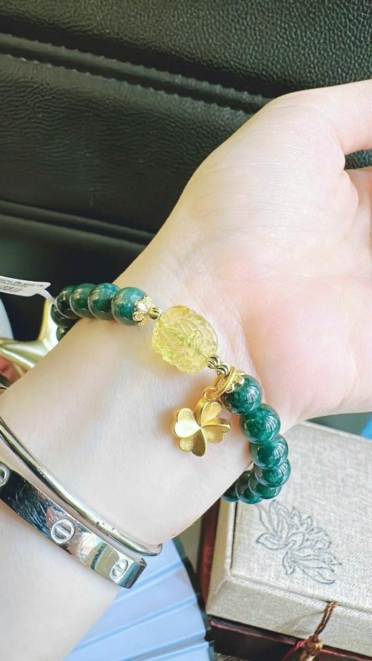 Lam ngọc Guatemala Type A kèm giấy kiểm định mix charm hổ phách cực đẹp-duoc-ban-tai-0352842688