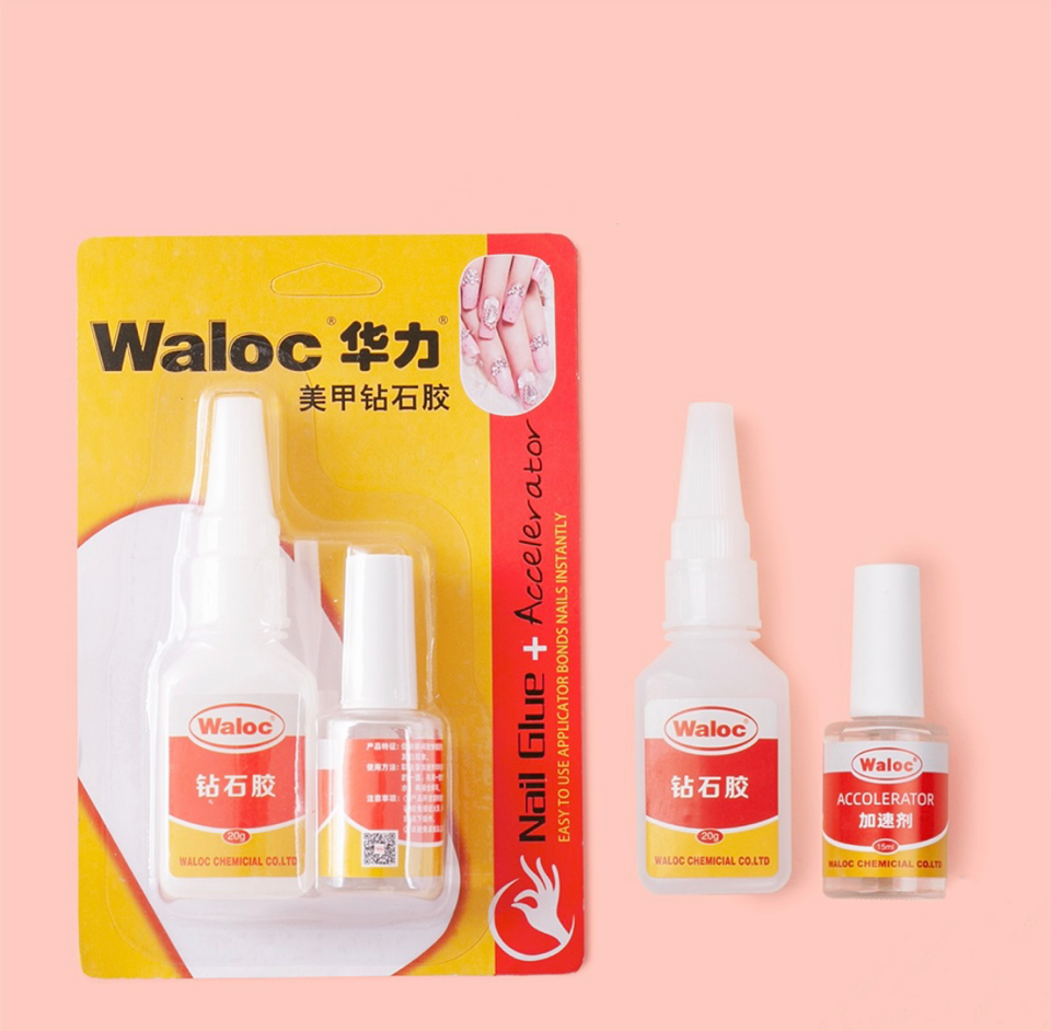 Keo bê tông Waloc (gồm 2 chai) Sản phẩm keo bê tông nail , keo Waloc nail gắn móng-duoc-ban-tai-Phụ Kiện Nail Kiều Thanh