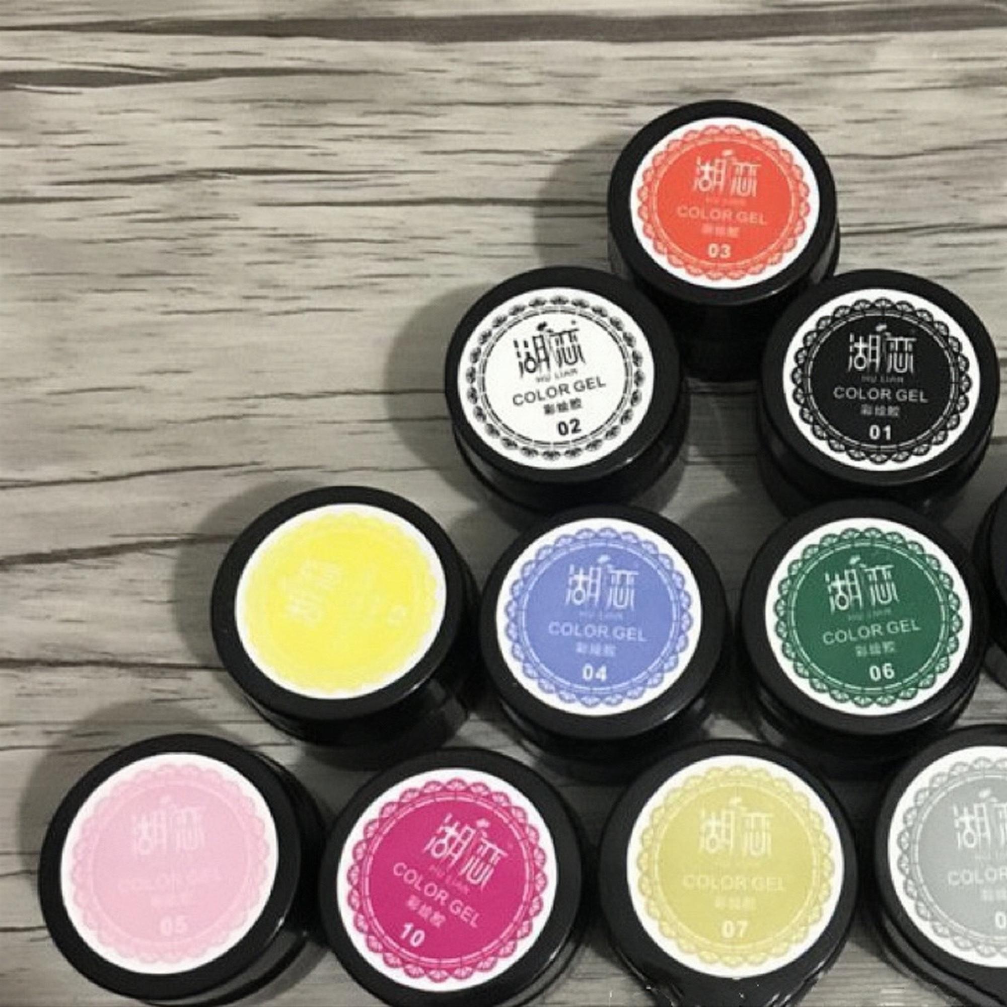 Hũ gel vẽ cao cấp HULIAN 12 màu (hũ lẻ)-duoc-ban-tai-Phụ Kiện Nail Kiều Thanh