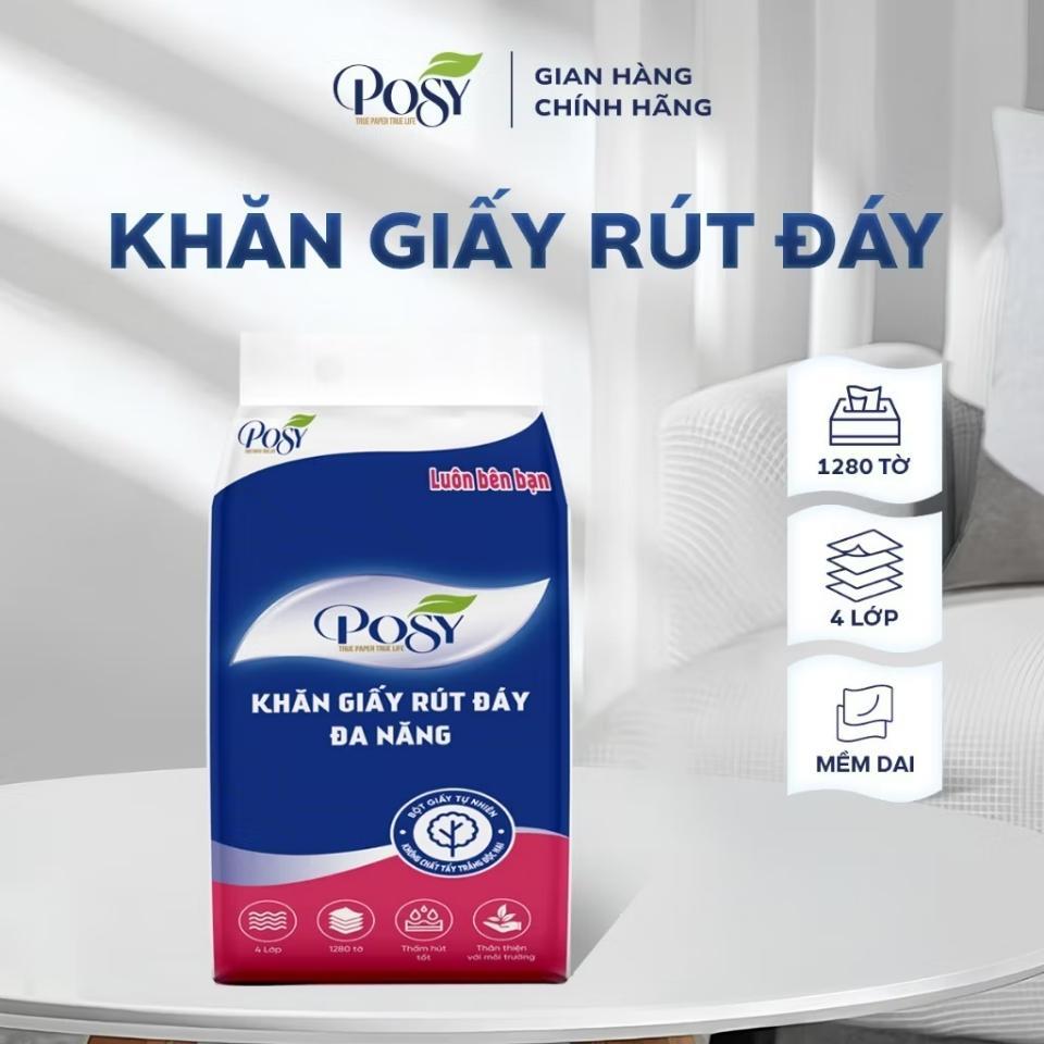 Khăn giấy rút đáy Posy đa năng 1280 tờ 4 lớp-duoc-ban-tai-SHIPNHE.VN - Bán lẻ rẻ hơn sàn