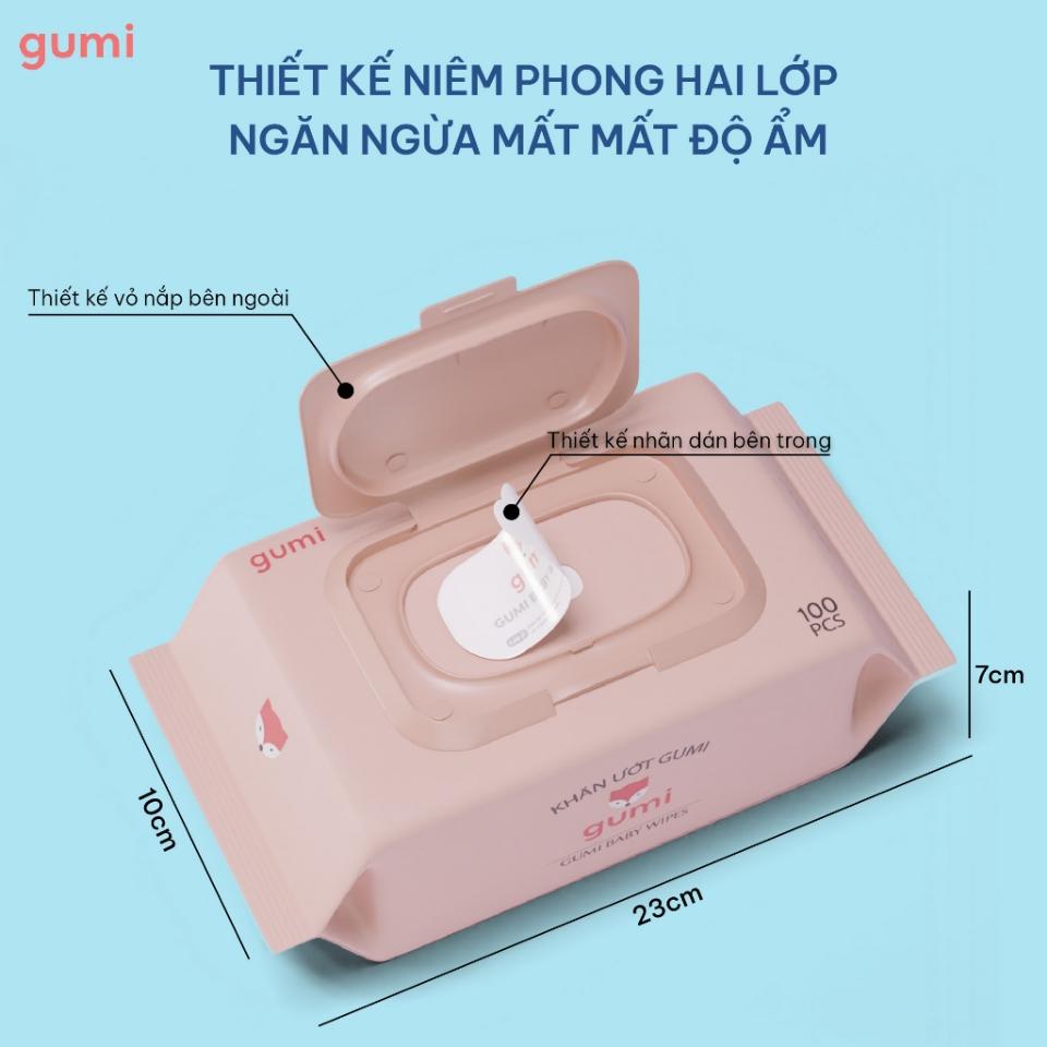 Thùng 10 gói Khăn ướt Gumi an toàn cho bé gói 100 tờ -duoc-ban-tai-SHIPNHE.VN - Bán lẻ rẻ hơn sàn
