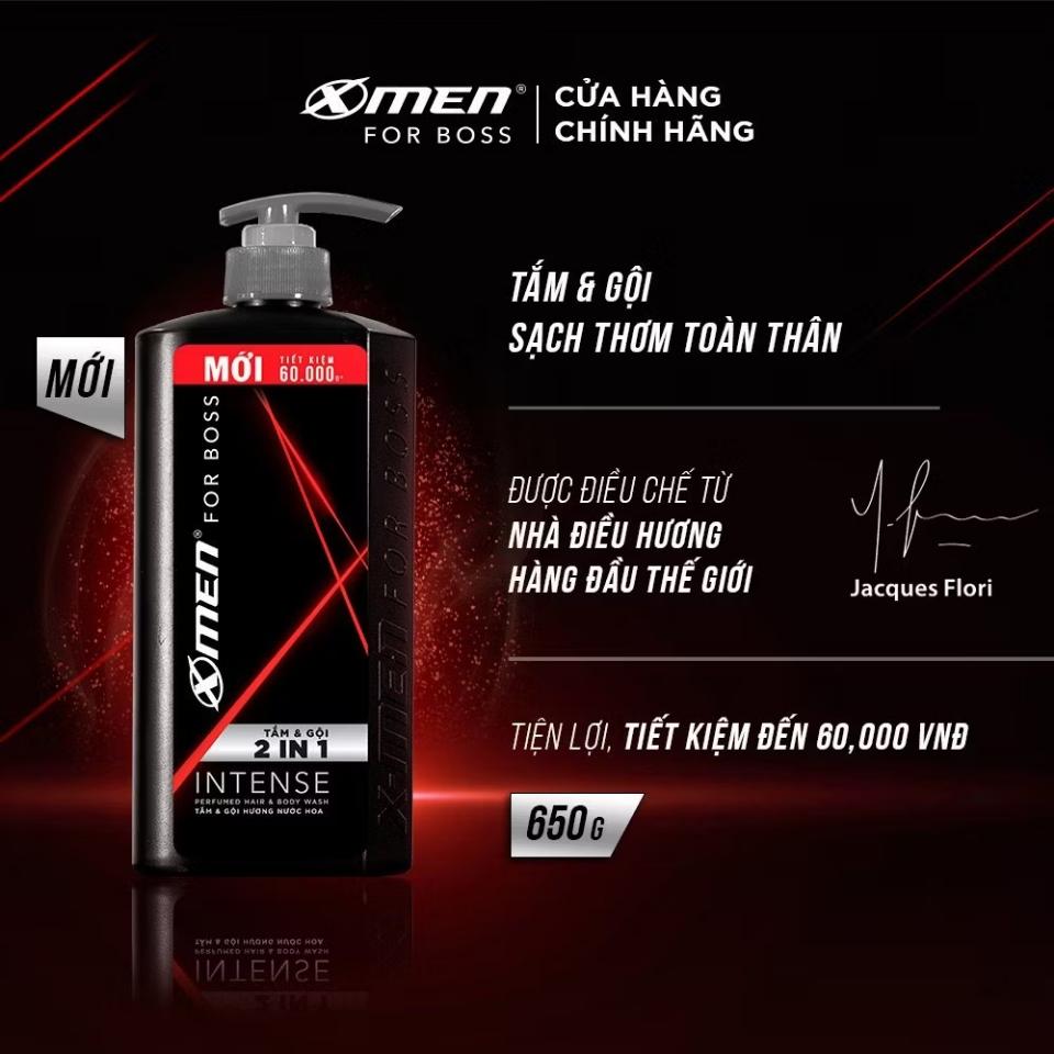 Sữa tắm, dầu gội 2in1 Xmen for Boss Intense 650g-duoc-ban-tai-SHIPNHE.VN - Bán lẻ rẻ hơn sàn