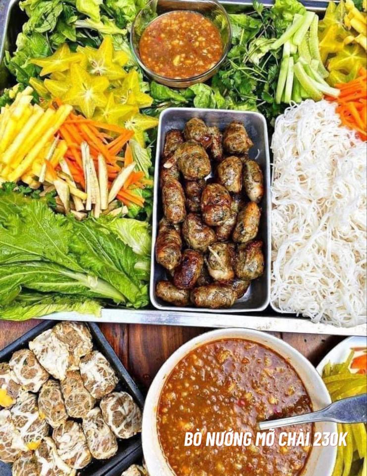 Bò cuốn mỡ chài nướng-duoc-ban-tai-Bếp Vị Bắc