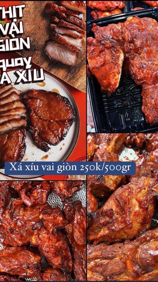 Xá xíu vai đầu giòn-duoc-ban-tai-Bếp Vị Bắc