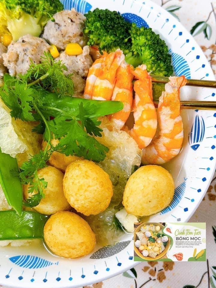 Canh tôm tươi bóng mọc-duoc-ban-tai-Bếp Vị Bắc