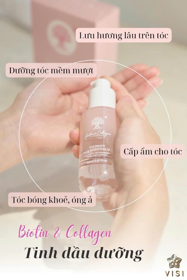 Tinh dầu dưỡng tóc tinh chất hoa hồng Pháp Biotin & Collagen Voudioty 2024 60ml -duoc-ban-tai-Lục Hồng Vân -Mrakybeauty