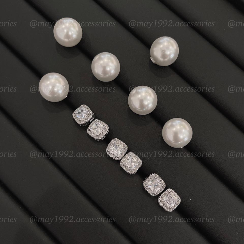 0012 Bông tai bạc ngọc mix đá-duoc-ban-tai-Phụ Kiện MÂY 1992 ACCESSORIES