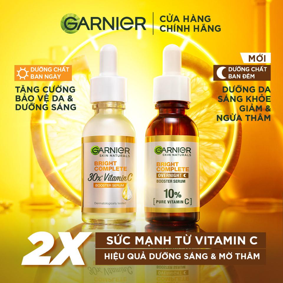 Dưỡng chất ban ngày làm sáng da [Vitamin C + Niacinamide] Garnier Bright Comple Booster Serum 30ml-duoc-ban-tai-GenZstore