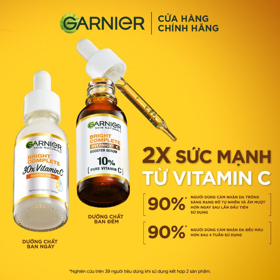 Dưỡng chất ban ngày làm sáng da [Vitamin C + Niacinamide] Garnier Bright Comple Booster Serum 30ml-duoc-ban-tai-GenZstore