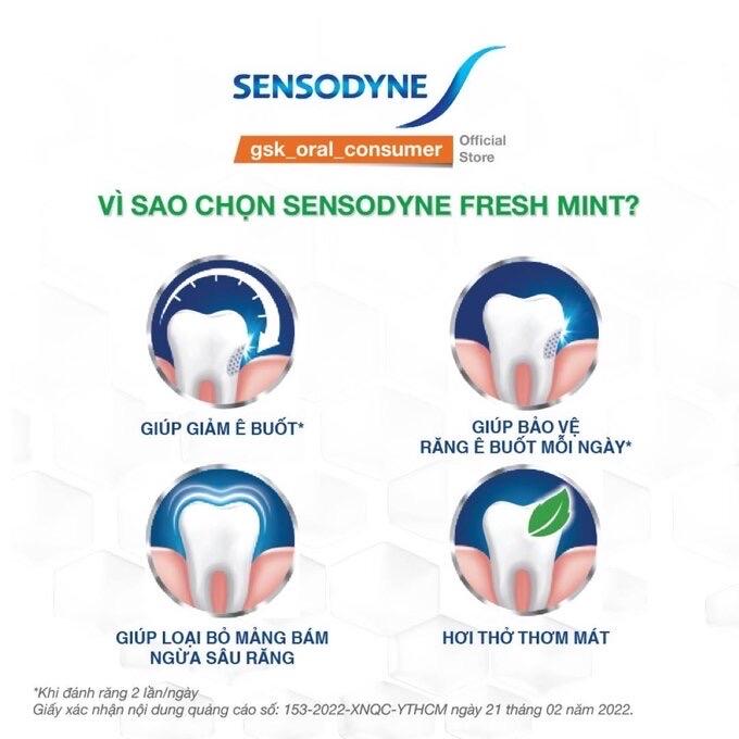 Kem Đánh Răng Sensodyne Fresh Mint Bạc Hà The Mát 160g-duoc-ban-tai-GenZstore