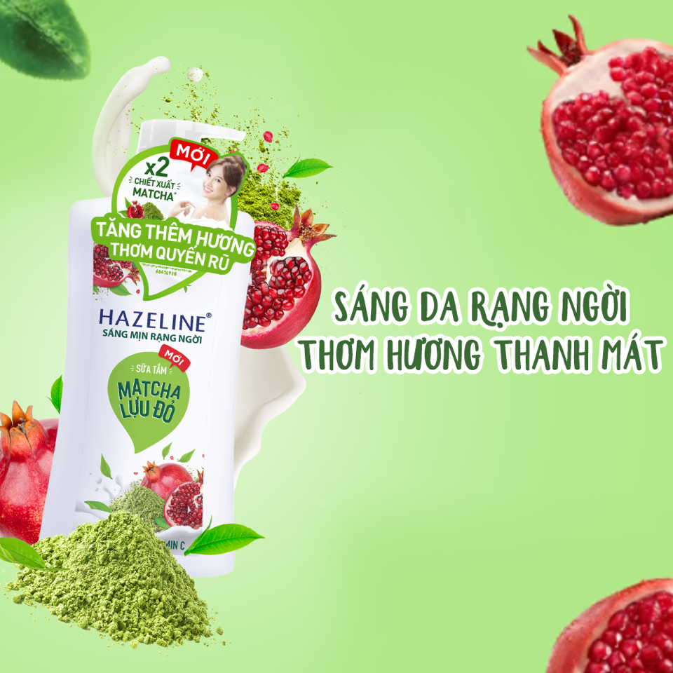 Sữa tắm dưỡng thể thiên nhiên trắng sáng da Hazeline 1kg MATCHA LỰU ĐỎ-duoc-ban-tai-GenZstore