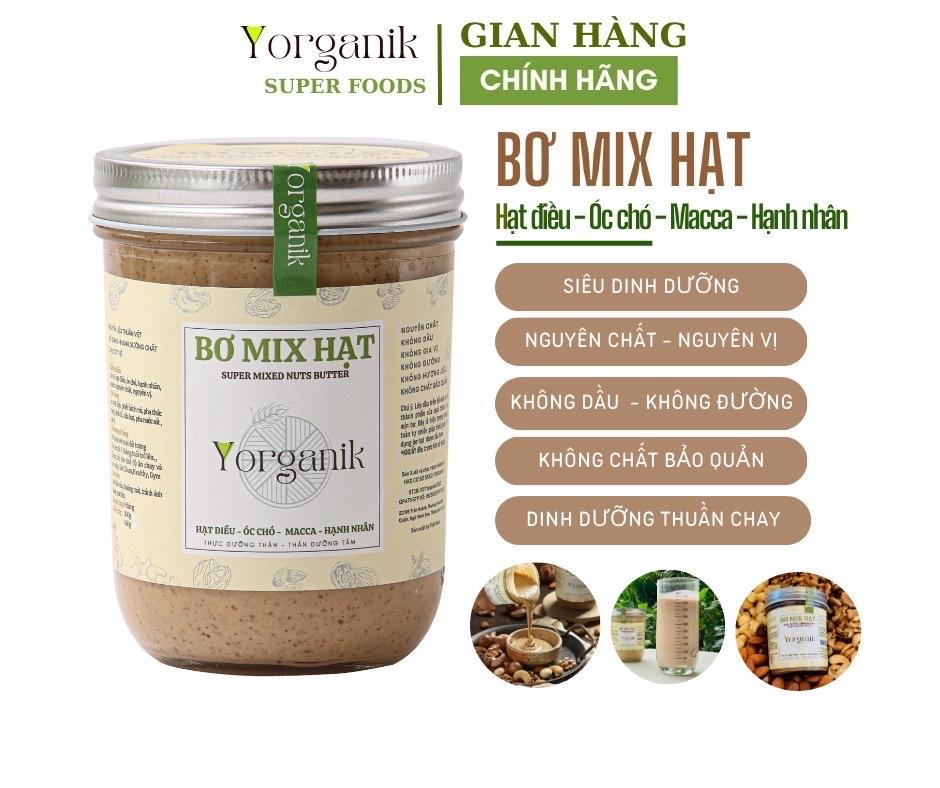 Bơ Mix 4 Hạt ( óc chó, macca, hạnh nhân, điều) -duoc-ban-tai-Thực Phẩm Yorganik