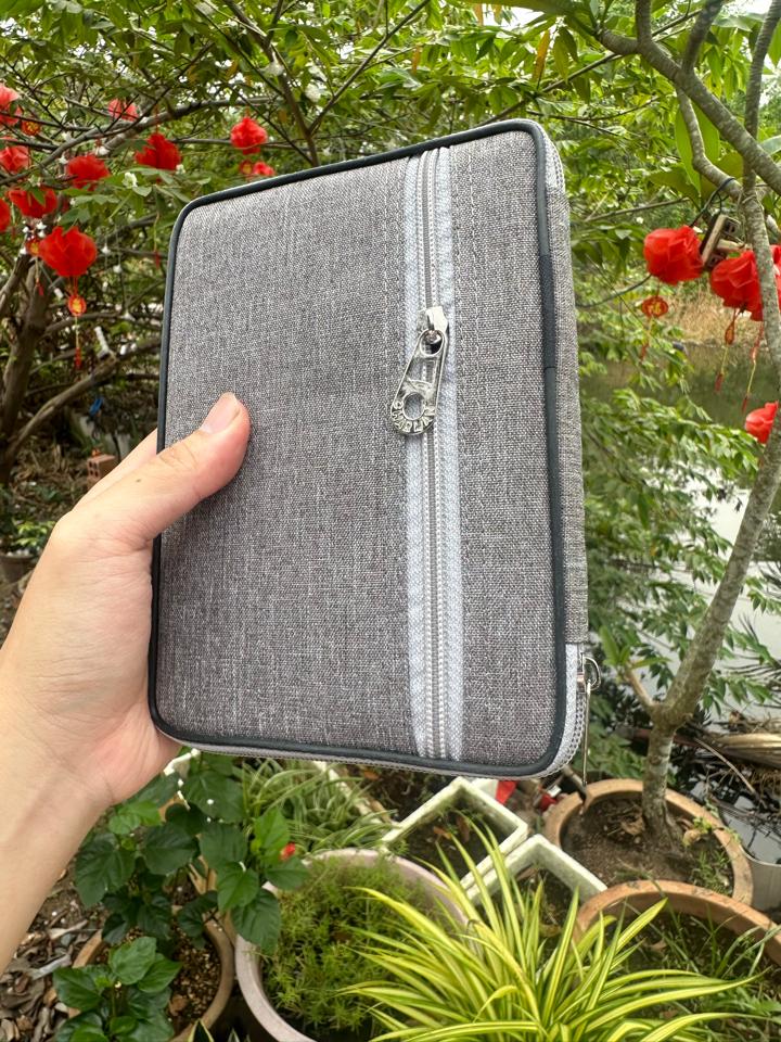 Bìa bao KT vải | màu xám | size 12x18-duoc-ban-tai-In Cơ Đốc
