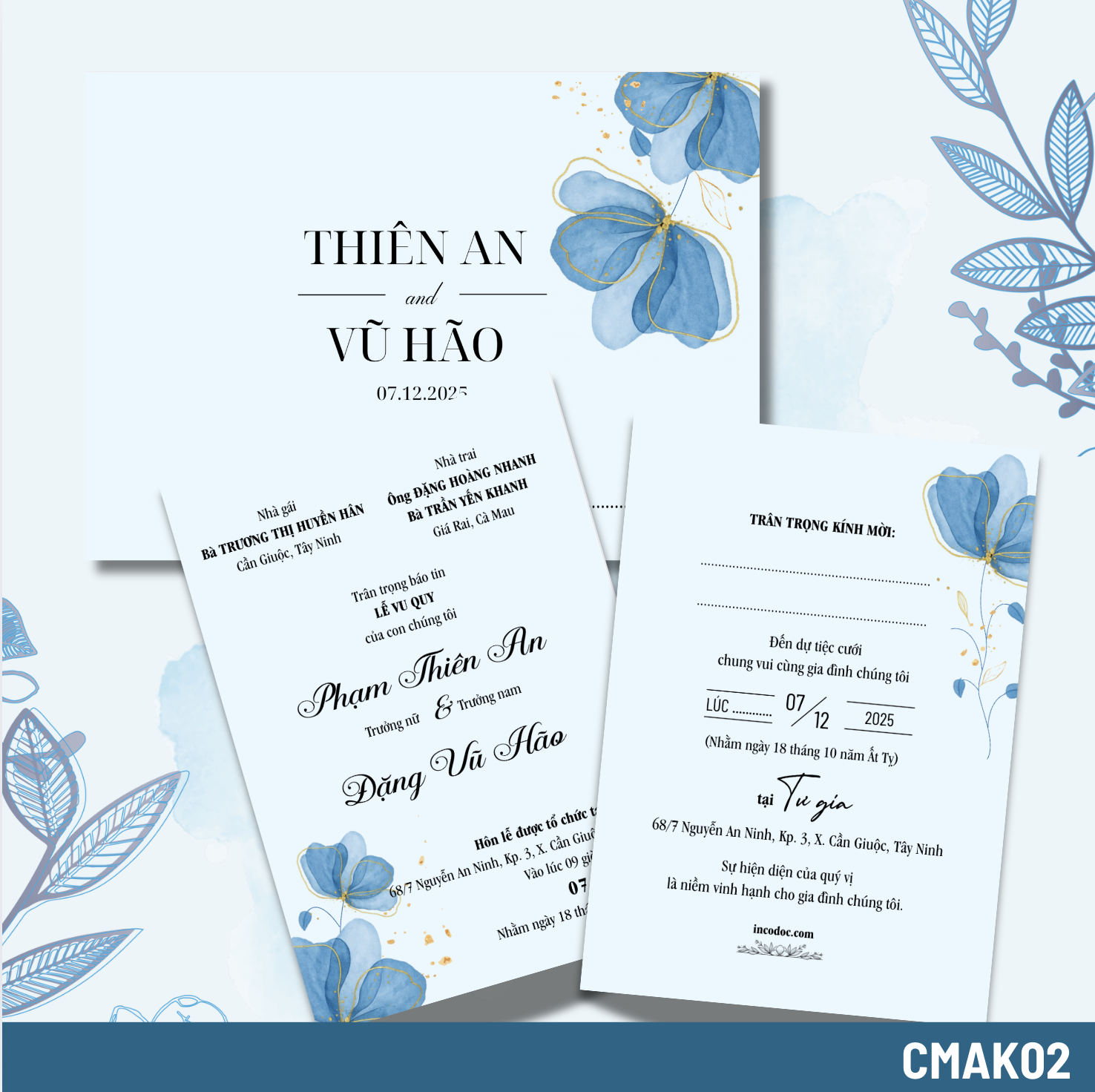 Thiệp cưới thiết kế theo yêu cầu | Giấy Camay Ánh kim CMAK02-duoc-ban-tai-In Cơ Đốc