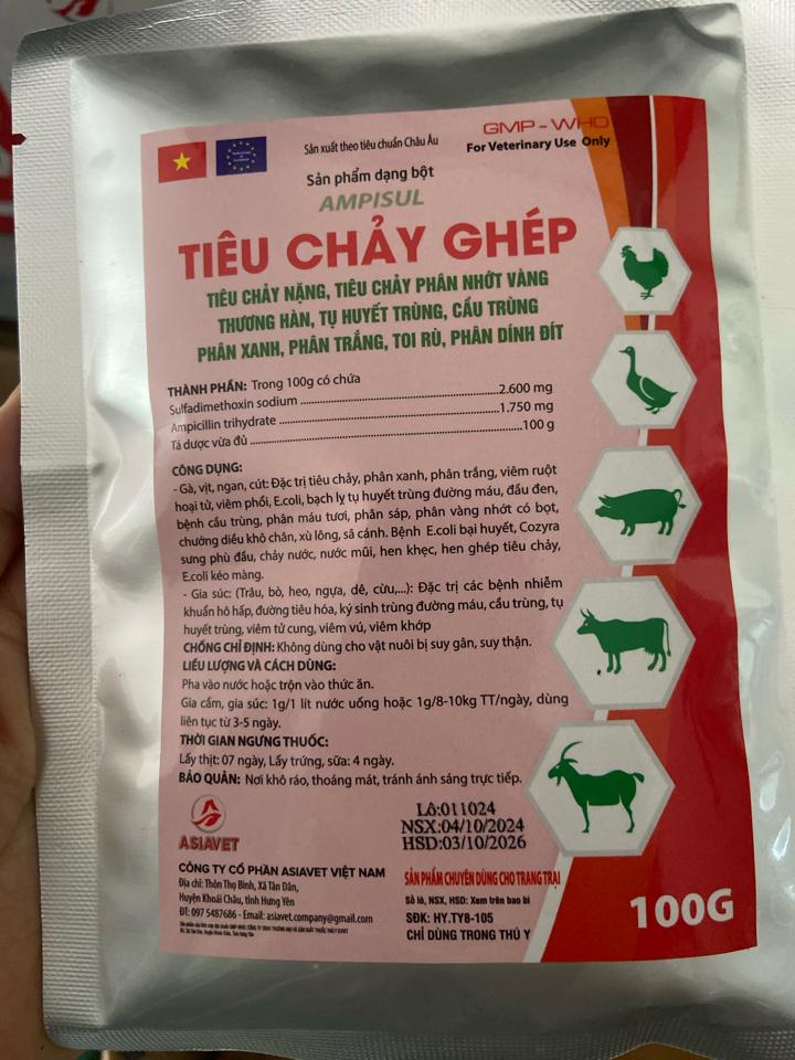 Tiêu chảy ghép 100g Asiavet-duoc-ban-tai-Thuốc Thú Y Vân Lan