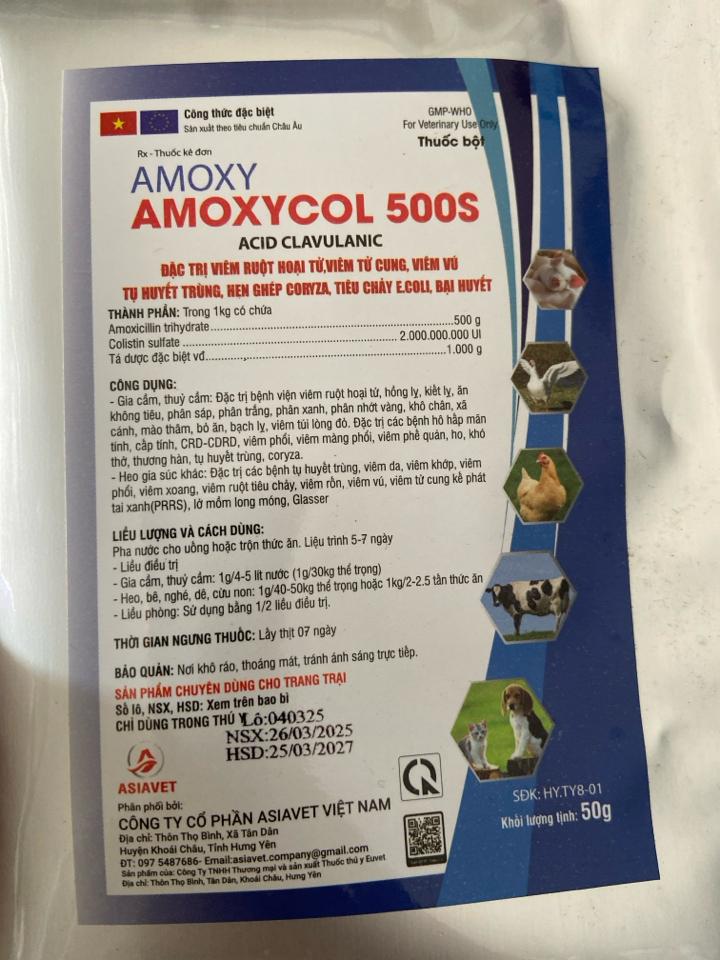 Amoxycol 500S 50g - Aminvet-duoc-ban-tai-Thuốc Thú Y Vân Lan