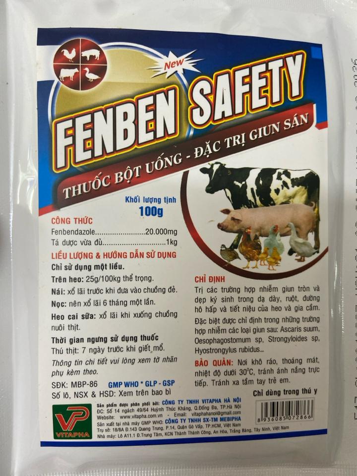 Fenben Safety 100g - Vitapha (thuốc tẩy giun dán)-duoc-ban-tai-Thuốc Thú Y Vân Lan
