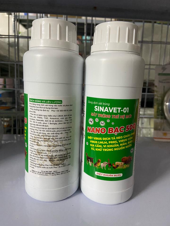 Sát trùng Nano bạc 500 500ml - Aminvet-duoc-ban-tai-Thuốc Thú Y Vân Lan