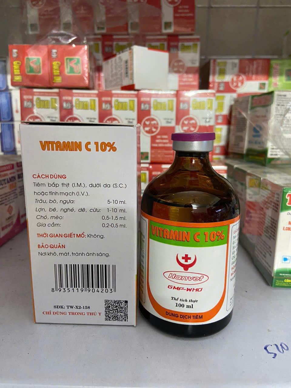 Vitamin C 10% 100ml - Hanvet-duoc-ban-tai-Thuốc Thú Y Vân Lan