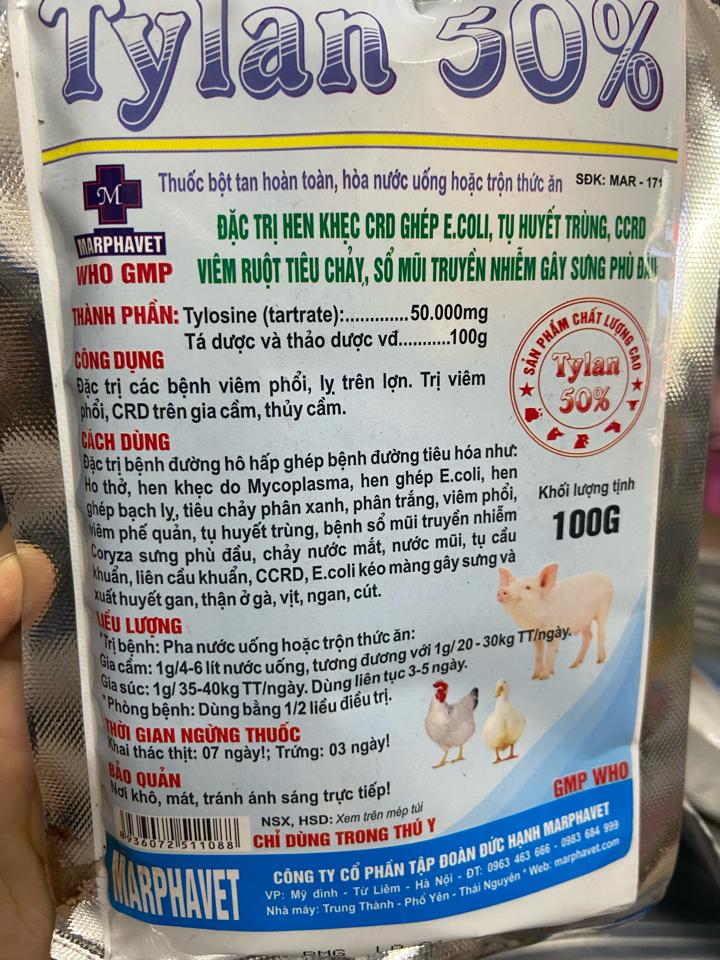 Tylan 50%-duoc-ban-tai-Thuốc Thú Y Vân Lan