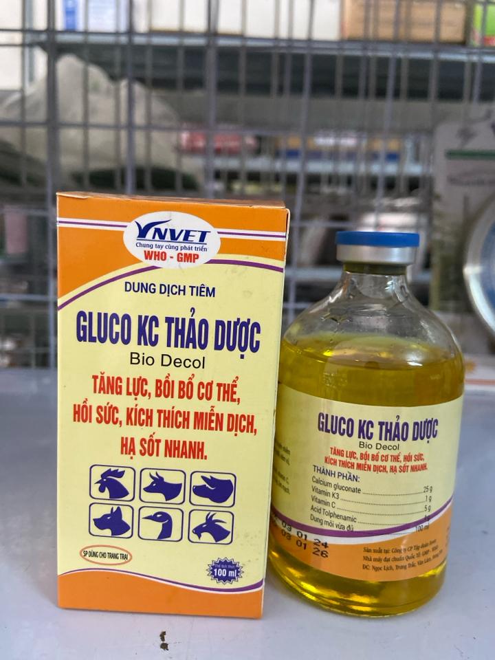 Gluco KC thảo dược 100ml - VNvet-duoc-ban-tai-Thuốc Thú Y Vân Lan