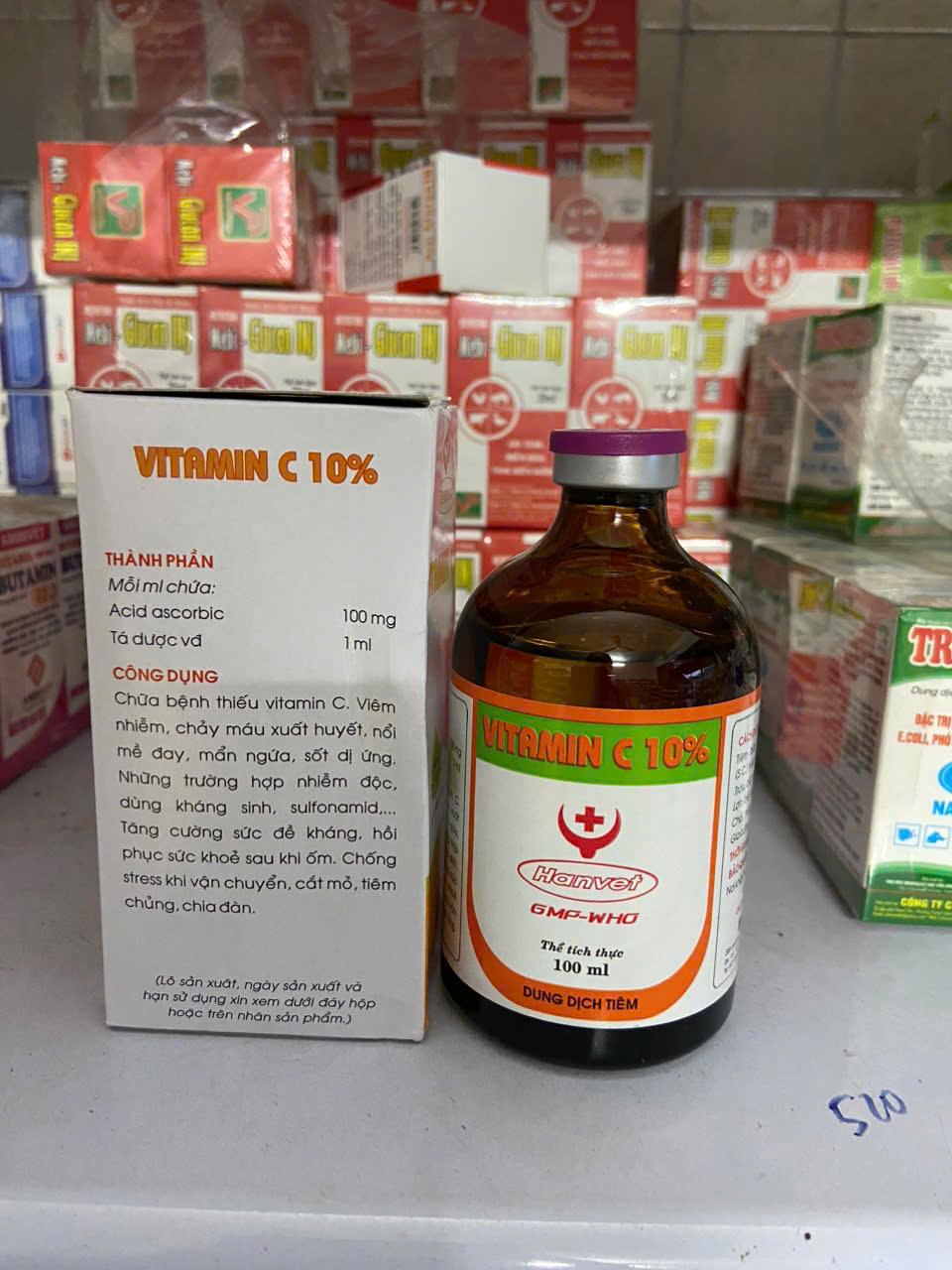 Vitamin C 10% 100ml - Hanvet-duoc-ban-tai-Thuốc Thú Y Vân Lan