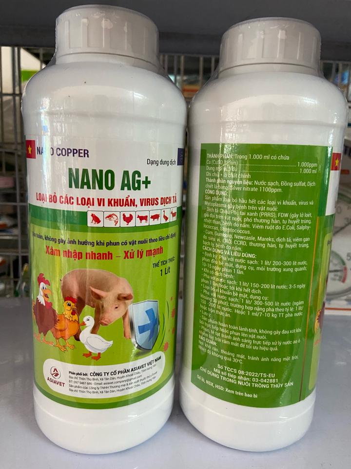 Sát trùng Nano bạc 1l - Asiavet-duoc-ban-tai-Thuốc Thú Y Vân Lan