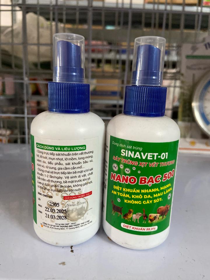 Nano bạc 500 100ml - Aminvet-duoc-ban-tai-Thuốc Thú Y Vân Lan
