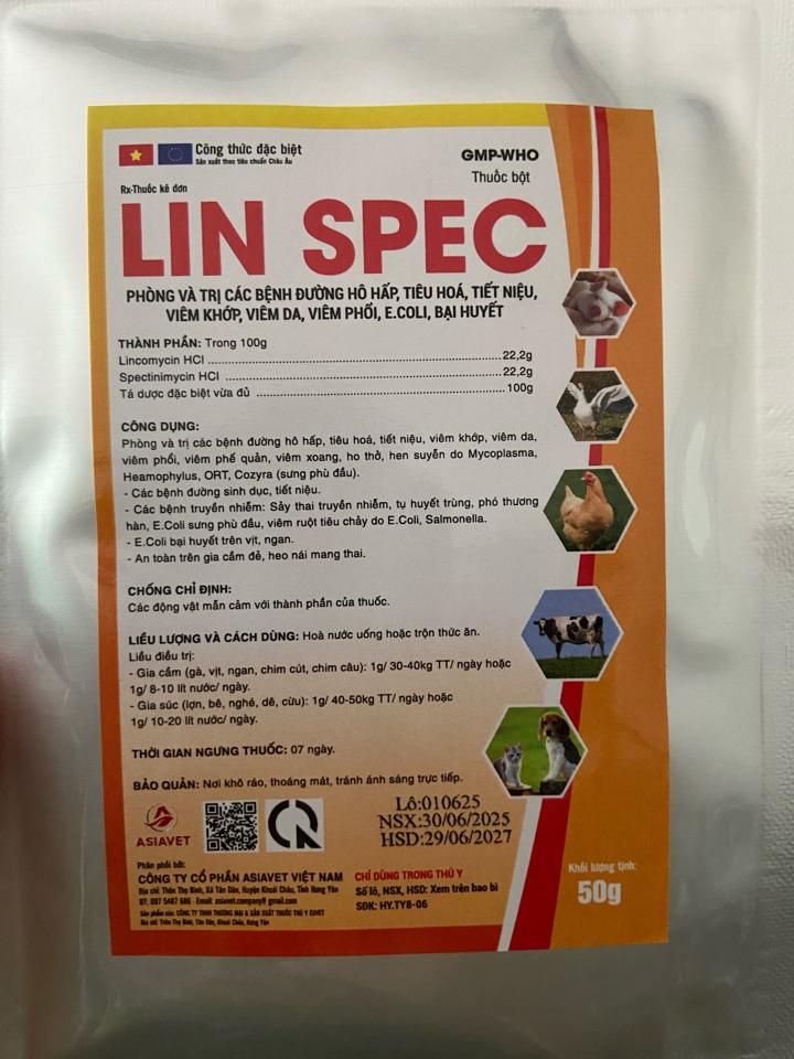 Lin spec 50g Asiavet-duoc-ban-tai-Thuốc Thú Y Vân Lan