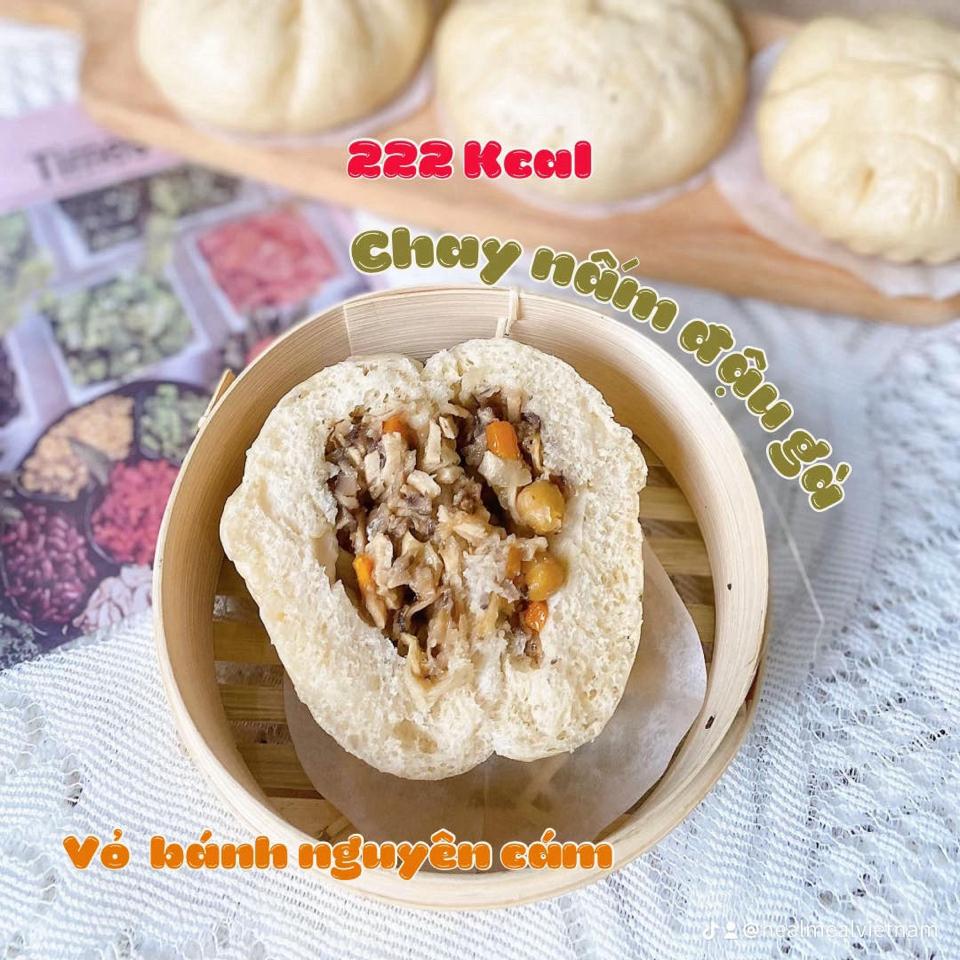Bánh bao chay nấm đậu gà-duoc-ban-tai-Healmeal Vietnam