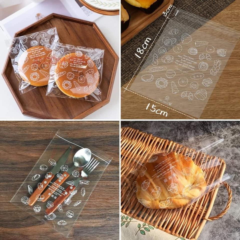 Túi OPP nắp keo đựng bánh mì ngọt Xấp 100c - (T100x)-duoc-ban-tai-Hiệu Buôn Khuê