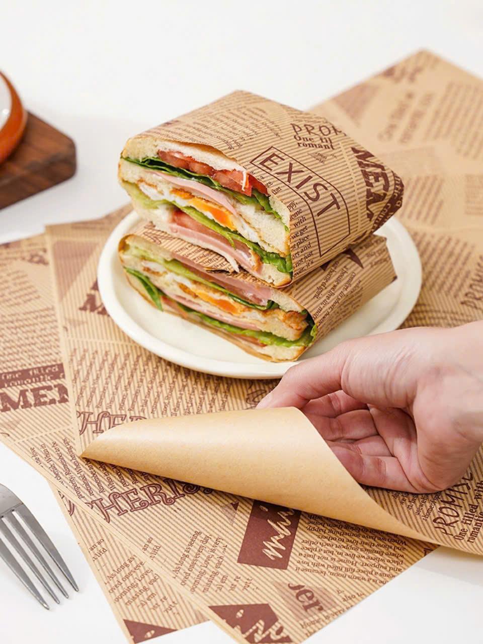 Giấy gói sandwich sz 28x38cm (Thùng 76x, Xấp 100)-duoc-ban-tai-Hiệu Buôn Khuê