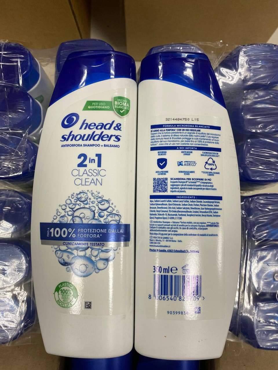 Dầu Gội Trị Gàu Head and Shoulder 2in1 SẠCH GÀU - HẾT NGỨA ⭐️ BẢN ĐỨC - Chai 360ml-duoc-ban-tai-HƯƠNG TÁO ĐỎ