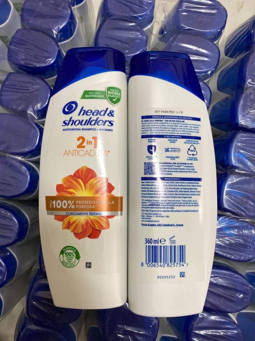 Dầu Gội Trị Gàu Head and Shoulder 2in1 SẠCH GÀU - HẾT NGỨA ⭐️ BẢN ĐỨC - Chai 360ml-duoc-ban-tai-HƯƠNG TÁO ĐỎ