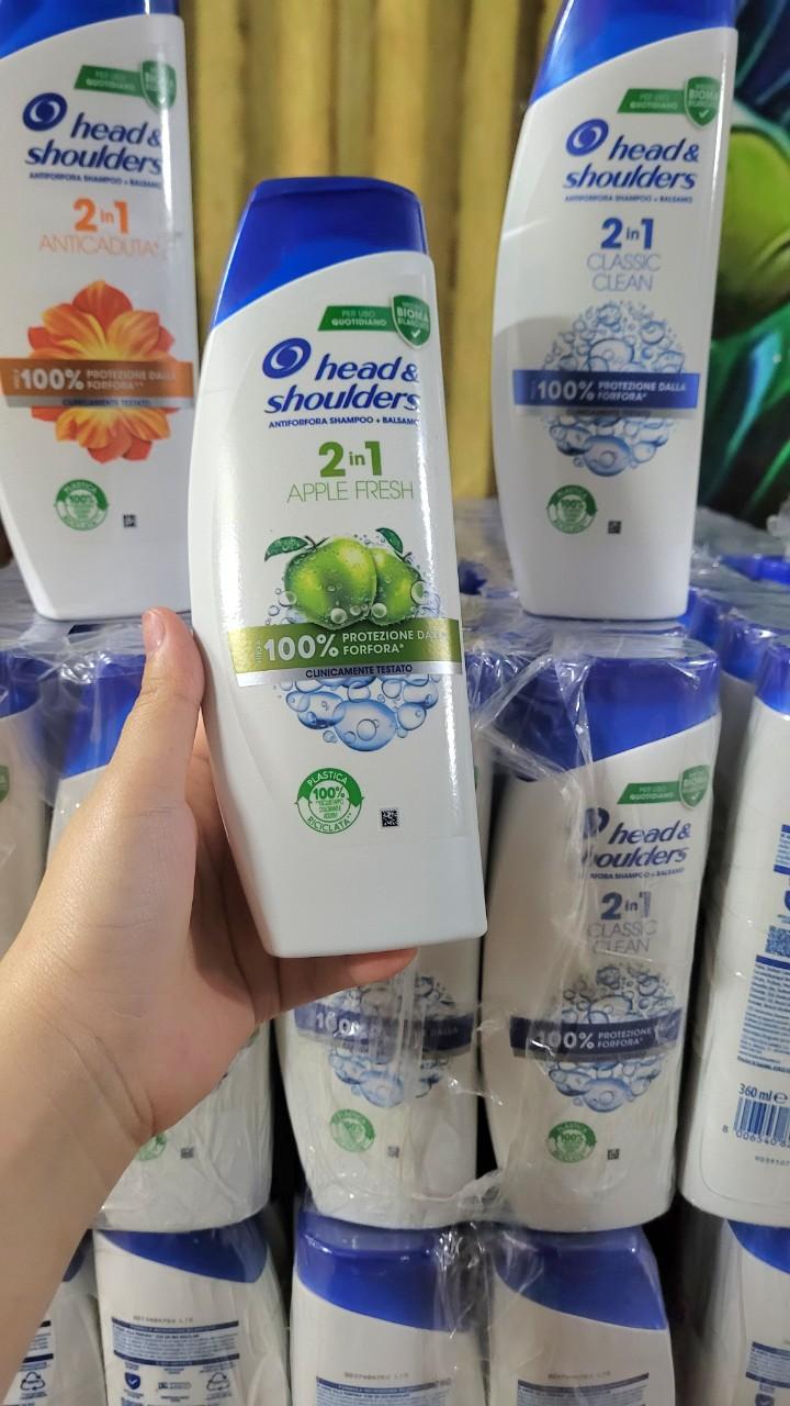 Dầu Gội Trị Gàu Head and Shoulder 2in1 SẠCH GÀU - HẾT NGỨA ⭐️ BẢN ĐỨC - Chai 360ml-duoc-ban-tai-HƯƠNG TÁO ĐỎ