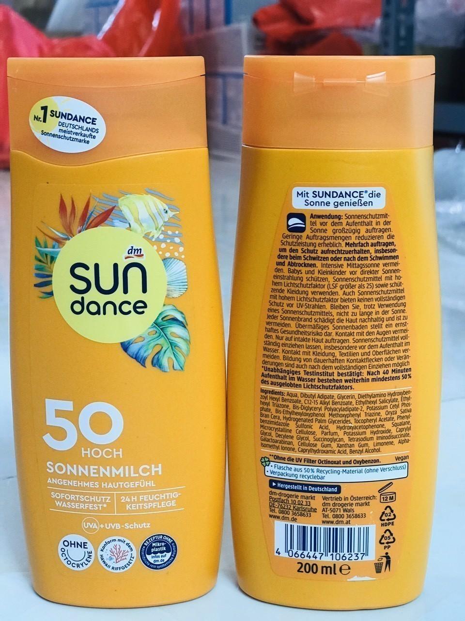 Kem Chống Nắng Sundance Sonnencreme 50 / Tuýp 200ml dạng kem-duoc-ban-tai-HƯƠNG TÁO ĐỎ