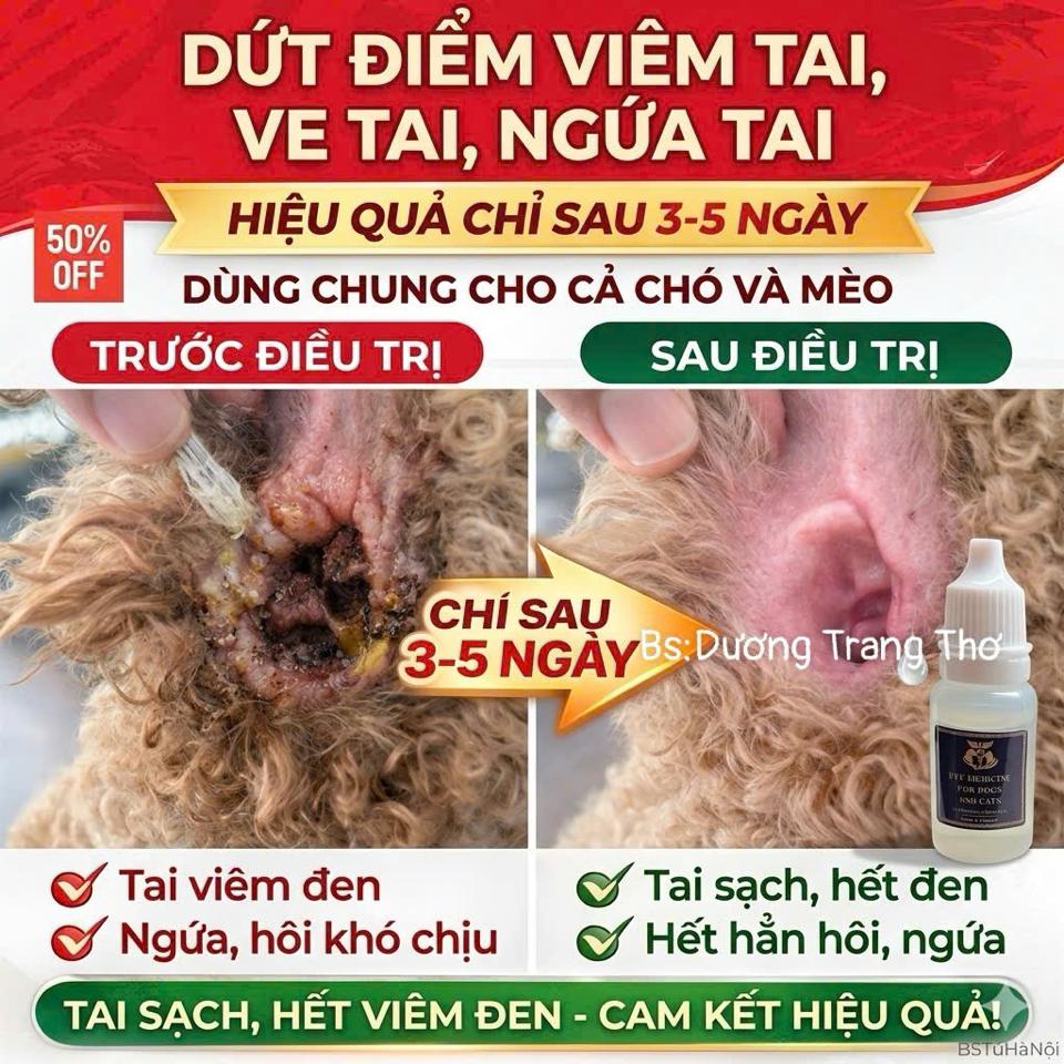 Bột Nhổ Lông Tai Chó Mèo ( 30g)-duoc-ban-tai-Bệnh Viện Thú Cưng Việt - Mỹ Hà Nội