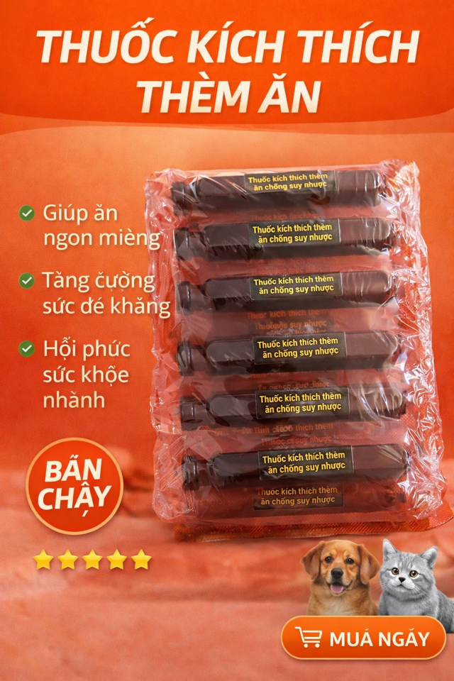 THUỐC KÍCH THÍCH THÈM ĂN CHÓ MÈO – GIÚP ĂN NGON, TĂNG ĐỀ KHÁNG, HỒI PHỤC SỨC KHỎE-duoc-ban-tai-Bệnh Viện Thú Cưng Việt - Mỹ Hà Nội