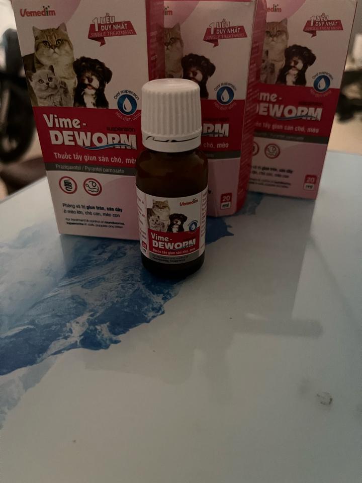 Tẩy Giun chó mèo ( 20ml)-duoc-ban-tai-Bệnh Viện Thú Cưng Việt - Mỹ Hà Nội