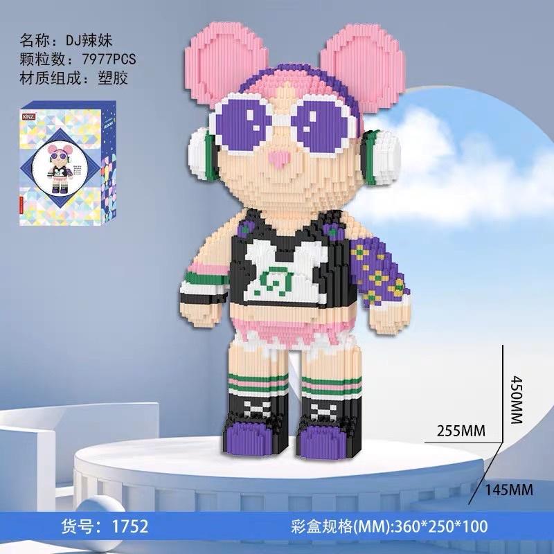 Lego Bearbrick DJ 45cm Xinz 1752-duoc-ban-tai-Đồ chơi đồng giá 99k