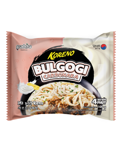 Mì trộn Koreno BULGIGI Xốt Kem Carborana (24x100g) -duoc-ban-tai-Nhà phân phối BKJ | Kho sỉ Indomie Hà Nội